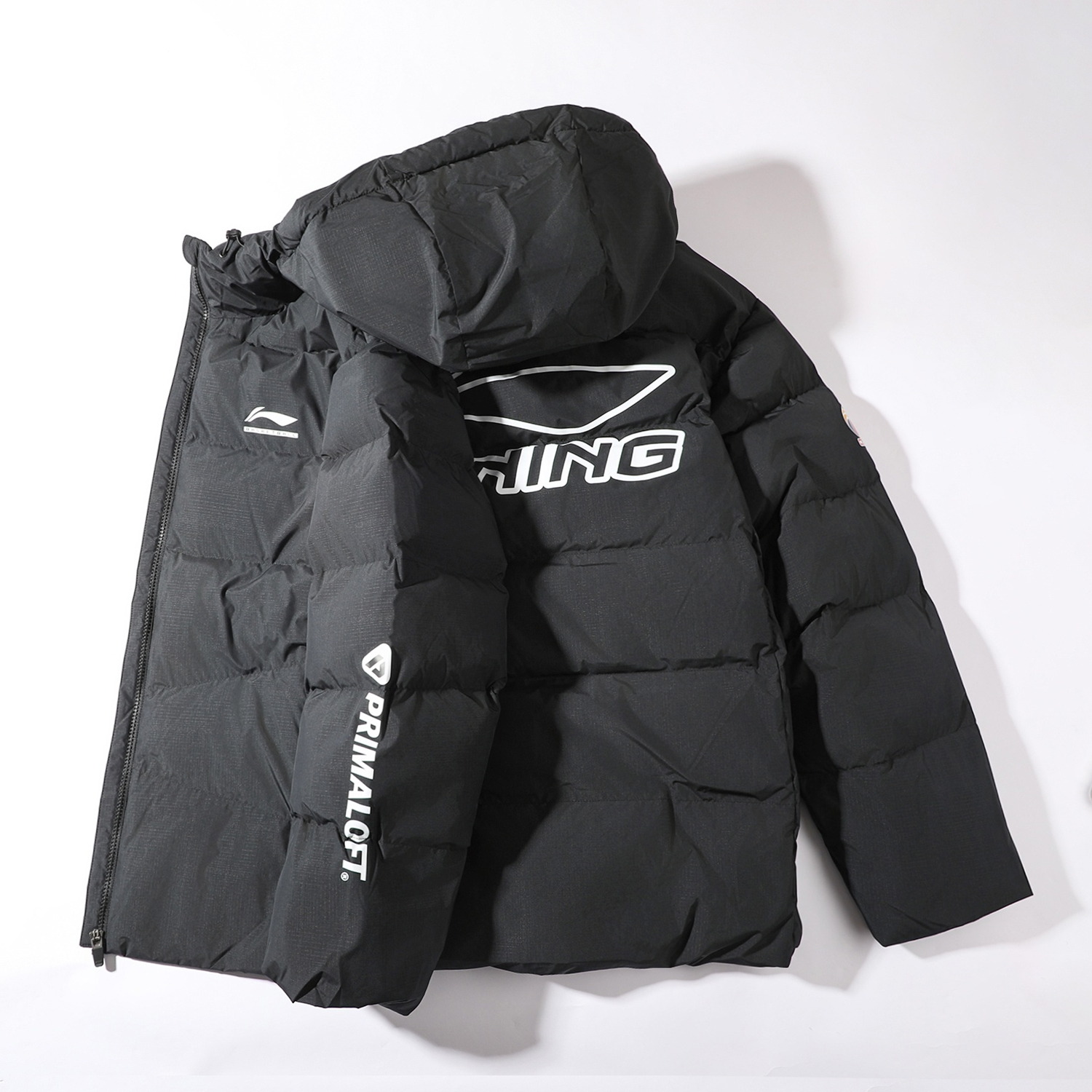 李宁运动短棉服男2025冬季新款CBA篮球系列宽松连帽保暖防风外套