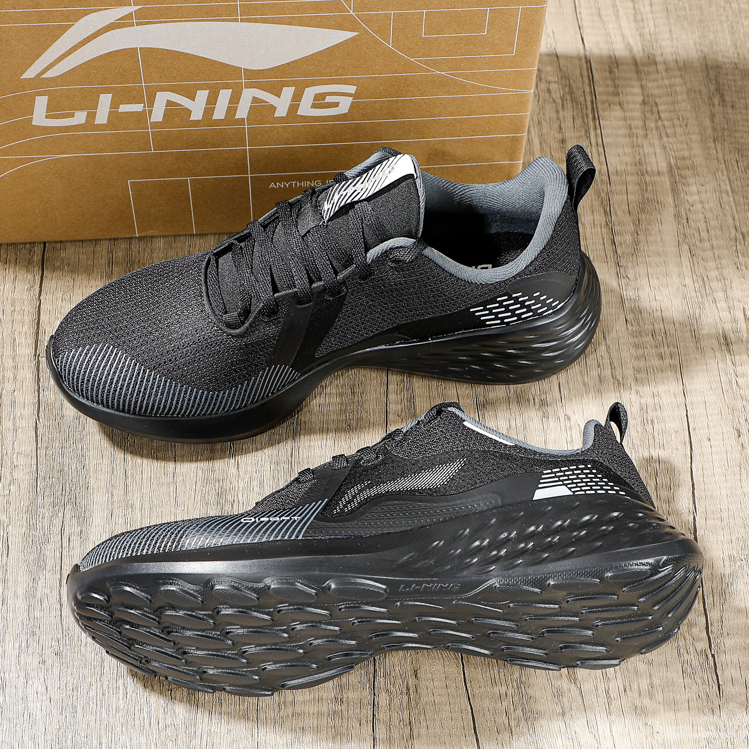 李宁轻质跑步鞋男2025秋季新款软弹休闲慢跑鞋黑色百搭鞋子运动鞋