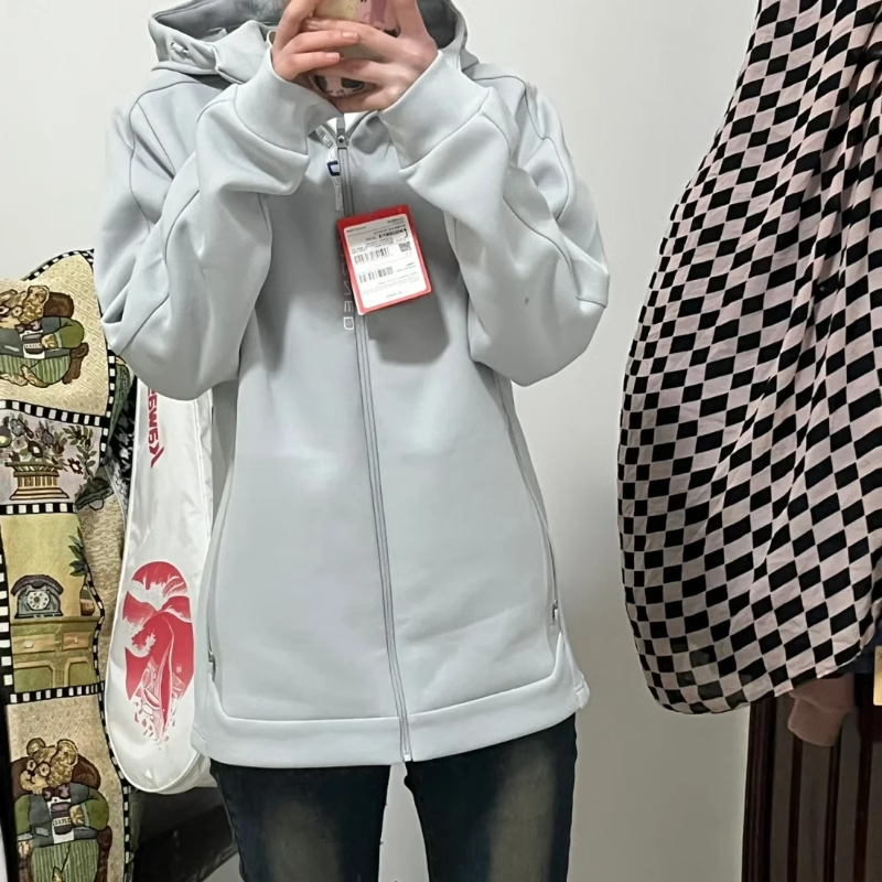 李宁外套女款2025春季新款运动休闲长袖宽松显瘦开衫连帽卫衣夹克