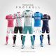 队服个性 隽步全身定制足球服套装 男女运动套装 订制印字足球球衣夏