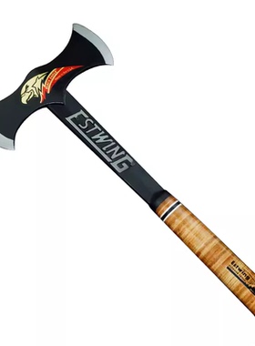 美国ESTWING东翼斧/黑鹰双头斧版含鞘手斧镇定钢一体锻造真皮手柄