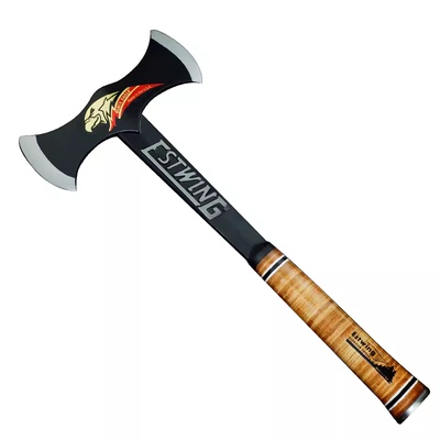 美国ESTWING东翼斧/黑鹰双头斧版含鞘手斧镇定钢一体锻造真皮手柄