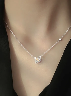 925镀银星球项链2022年新款女夏轻奢小众设计ins毛衣链高级锁骨链