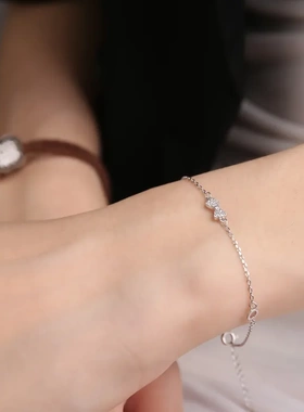 925纯银蝴蝶结手链女小众设计感ins简约冷淡风个性手饰高级