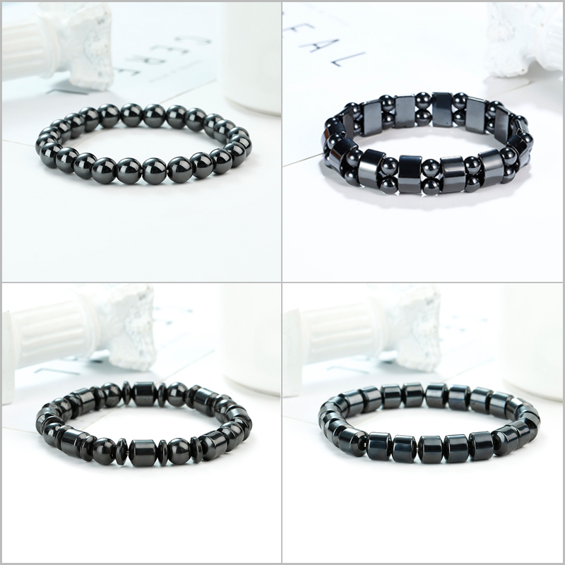 Magnetic Therapy Health Care Magnet Magnet Bracelet Magnetic Black Gallstone Bracelet Male and Female Anti-Radiation Anti-Fatigue Couple Magnetic Jewelry