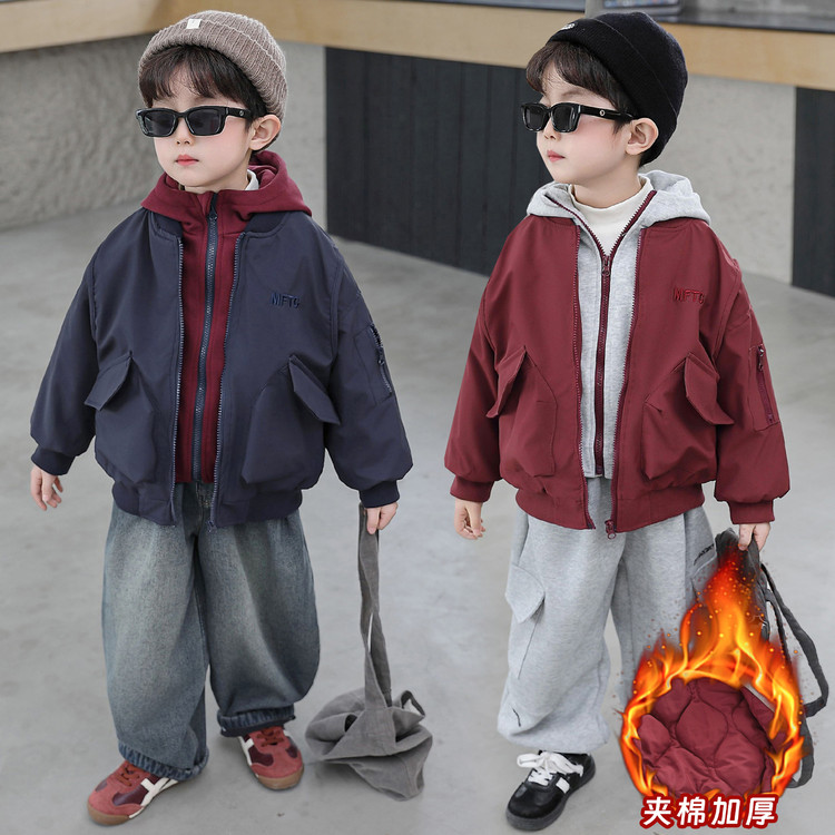 男童套装2025新款秋冬棉服套装