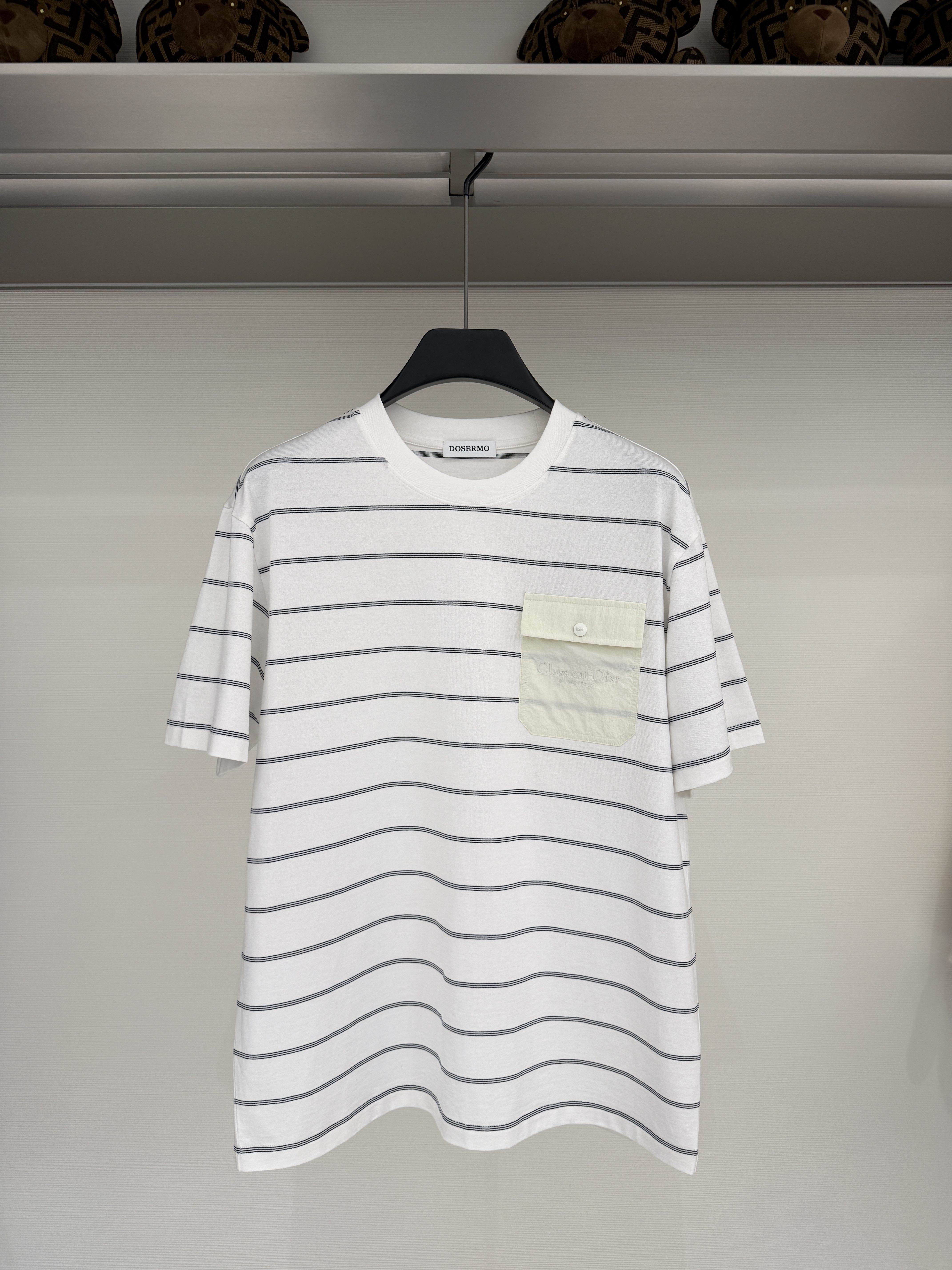 DOSERMO 26春夏新款 男士时尚口袋字母刺绣条纹短袖T恤 660262558,男装,T恤,淘宝优惠券,粉丝福利购,淘宝优惠卷