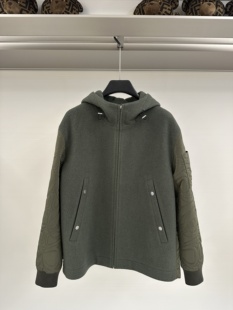 Cavalli Class 25秋冬新款 男士时尚拼接连帽毛料夹克CM082E3589