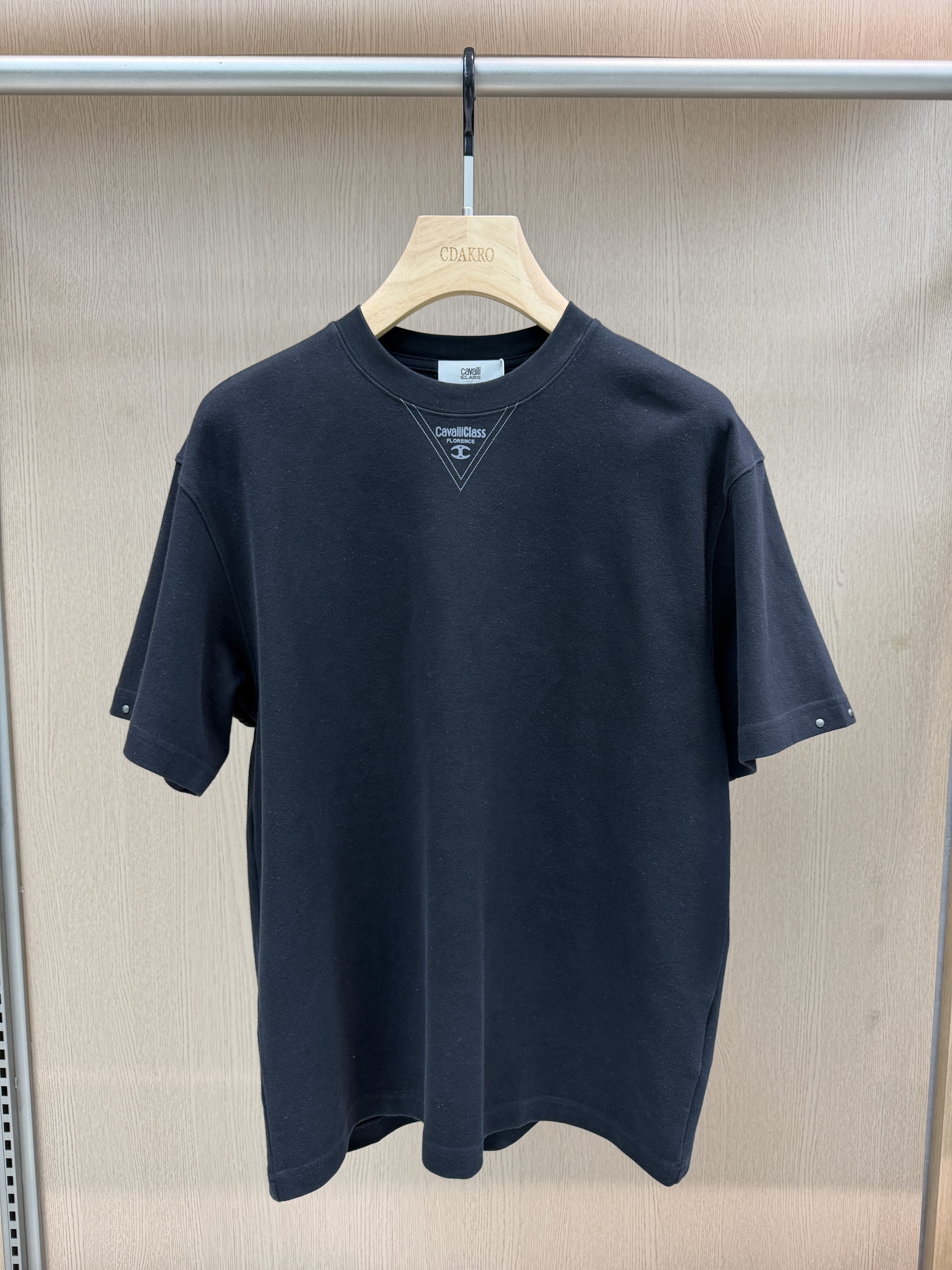 Cavalli Class男装26秋冬新款短袖T恤字母印花棉质休闲CM022F3011