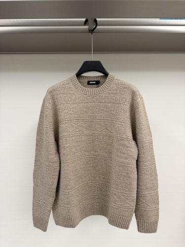 BEBE男装26秋冬新款长袖羊毛衫粗花呢圆领休闲上衣BM263305020040