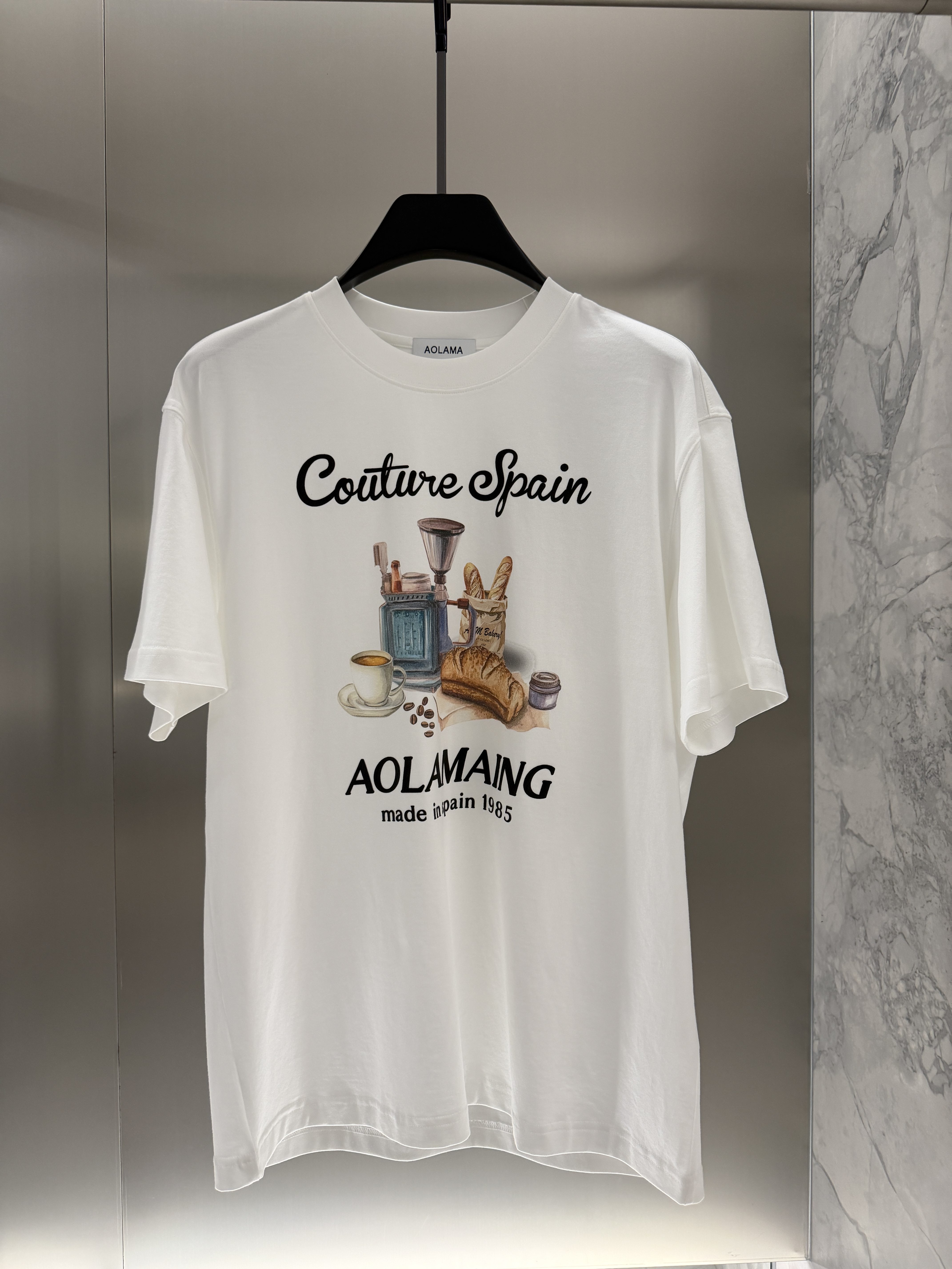 AOLAMA奥拉玛男装26夏季新款时尚印花短袖T恤休闲宽松880262127