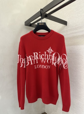 John Richmond 25秋冬新款 男士字母印花套头毛衫JUHBAS370151