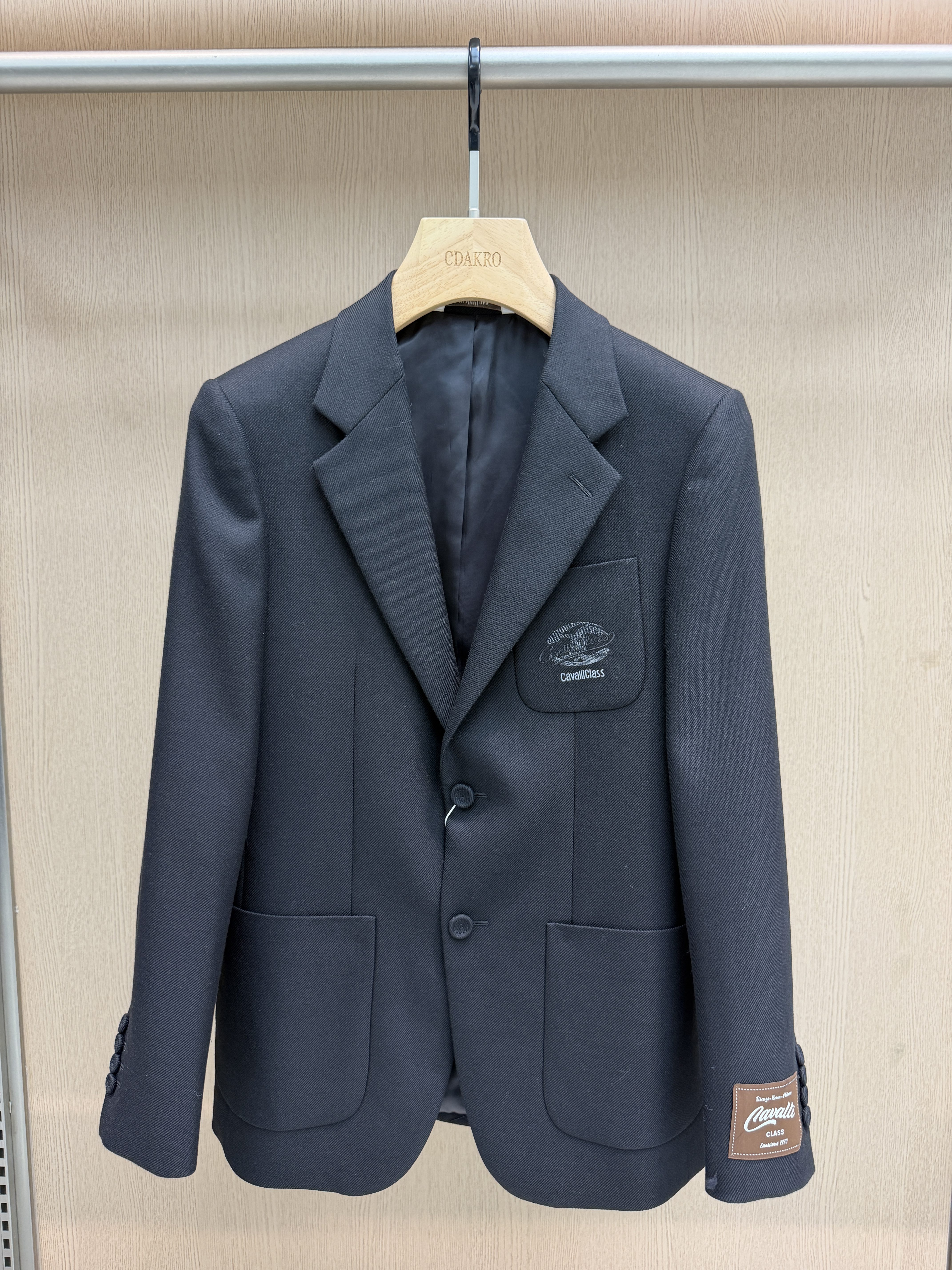 Cavalli Class男装26秋冬新款西服字母logo刺绣休闲CM122F3190