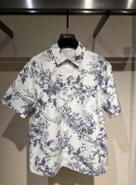 DEGAIA 26春夏新款 男士字母花卉满印花版短袖衬衫 DUIAAC021301