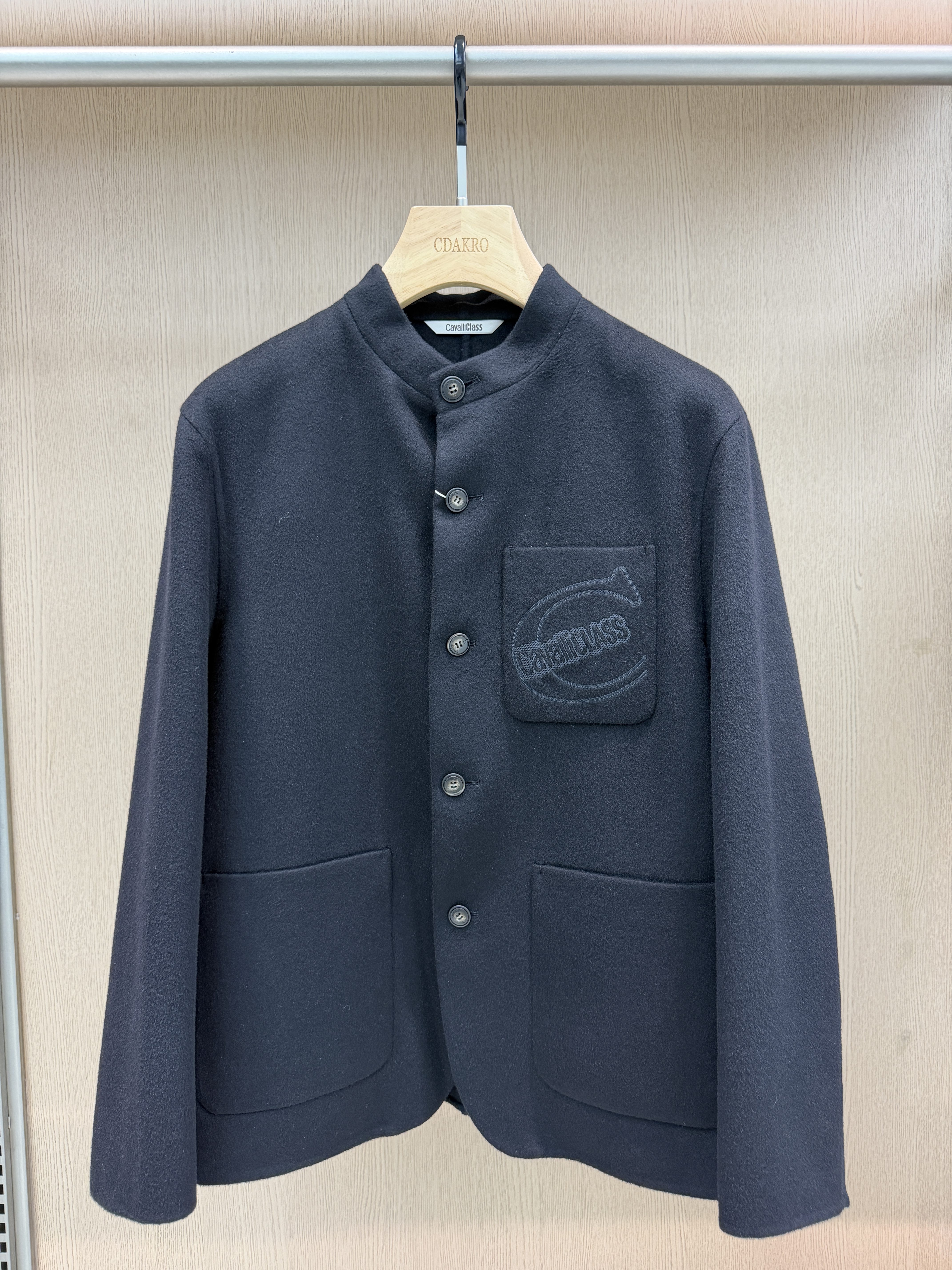 Cavalli Class男装26秋冬新款大衣多口袋字母刺绣外套CM162F4503