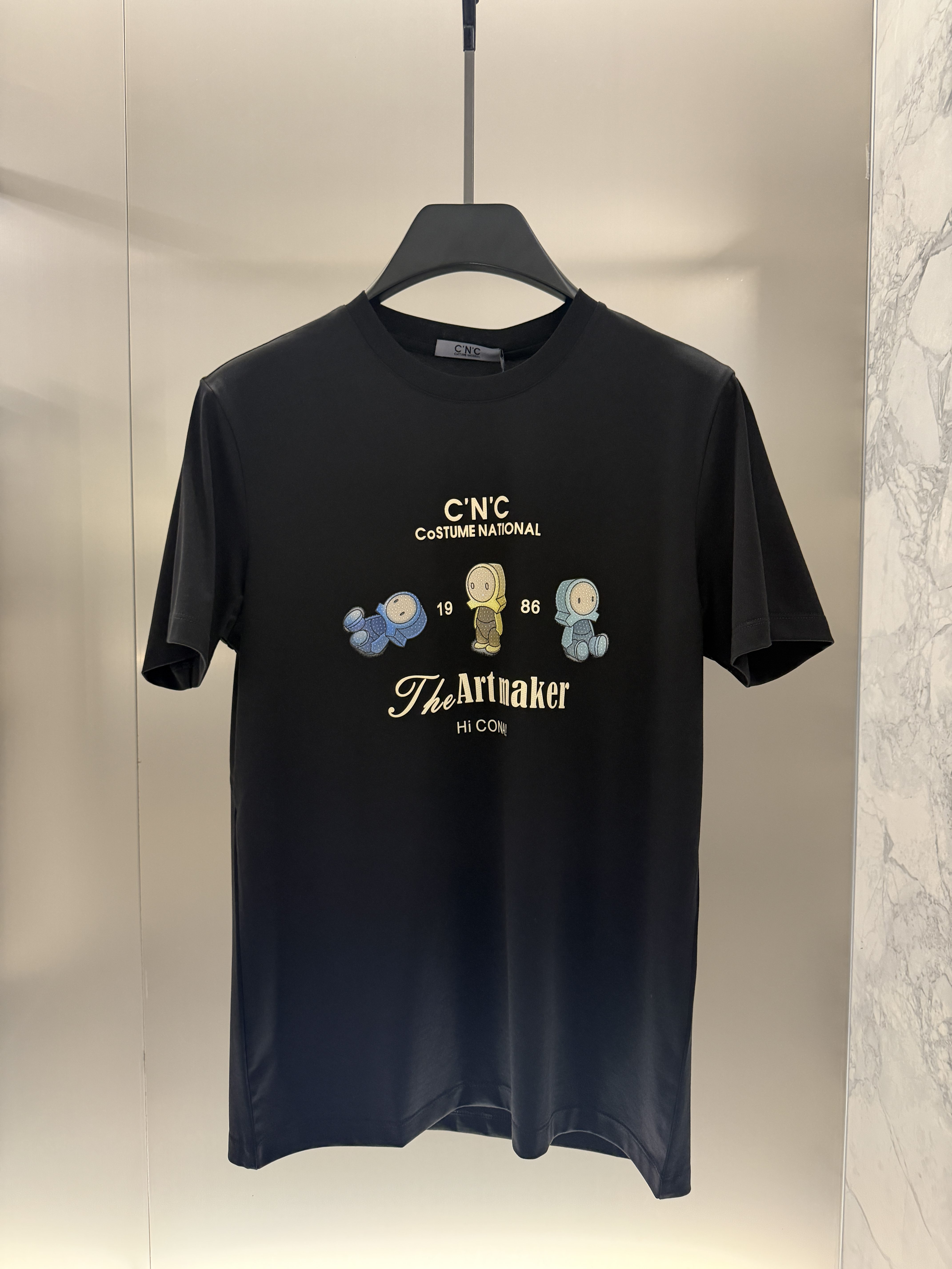 CNC男装26夏季新款字母卡通印花短袖T恤修身棉质休闲上衣262018