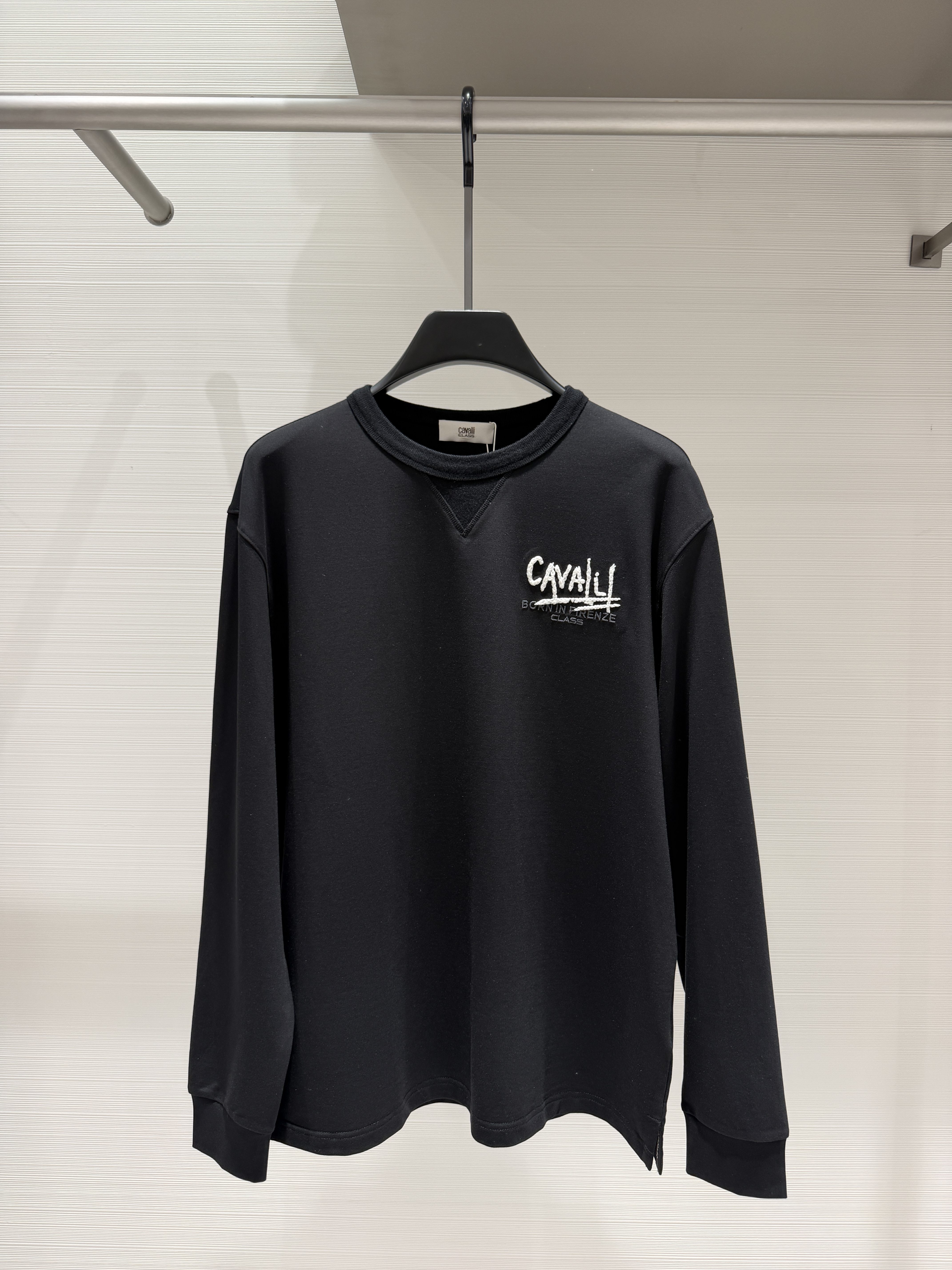 Cavalli Class 男装26秋冬新款刺绣长袖T恤休闲棉质CM102F3098