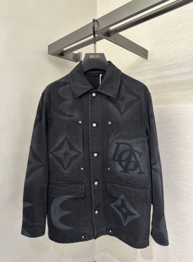 DEGAIA 25秋冬新款 男士时尚字母印花翻领牛仔外套DUHBAJ370830