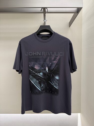 JOHN RI.VUUCI 26春夏新款 男士时尚印花休闲短袖T恤26582-510130