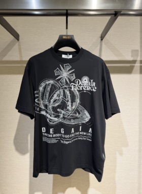 DEGAIA 26春夏新款 男士字母爱心印花圆领短袖T恤 DUIAAT200596