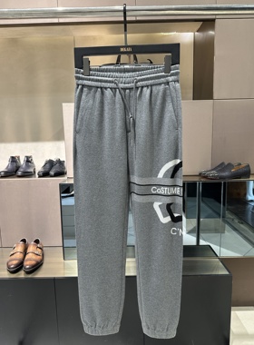 CNC 25秋冬新款 男士时尚字母logo印花束脚休闲裤 811G3930BH