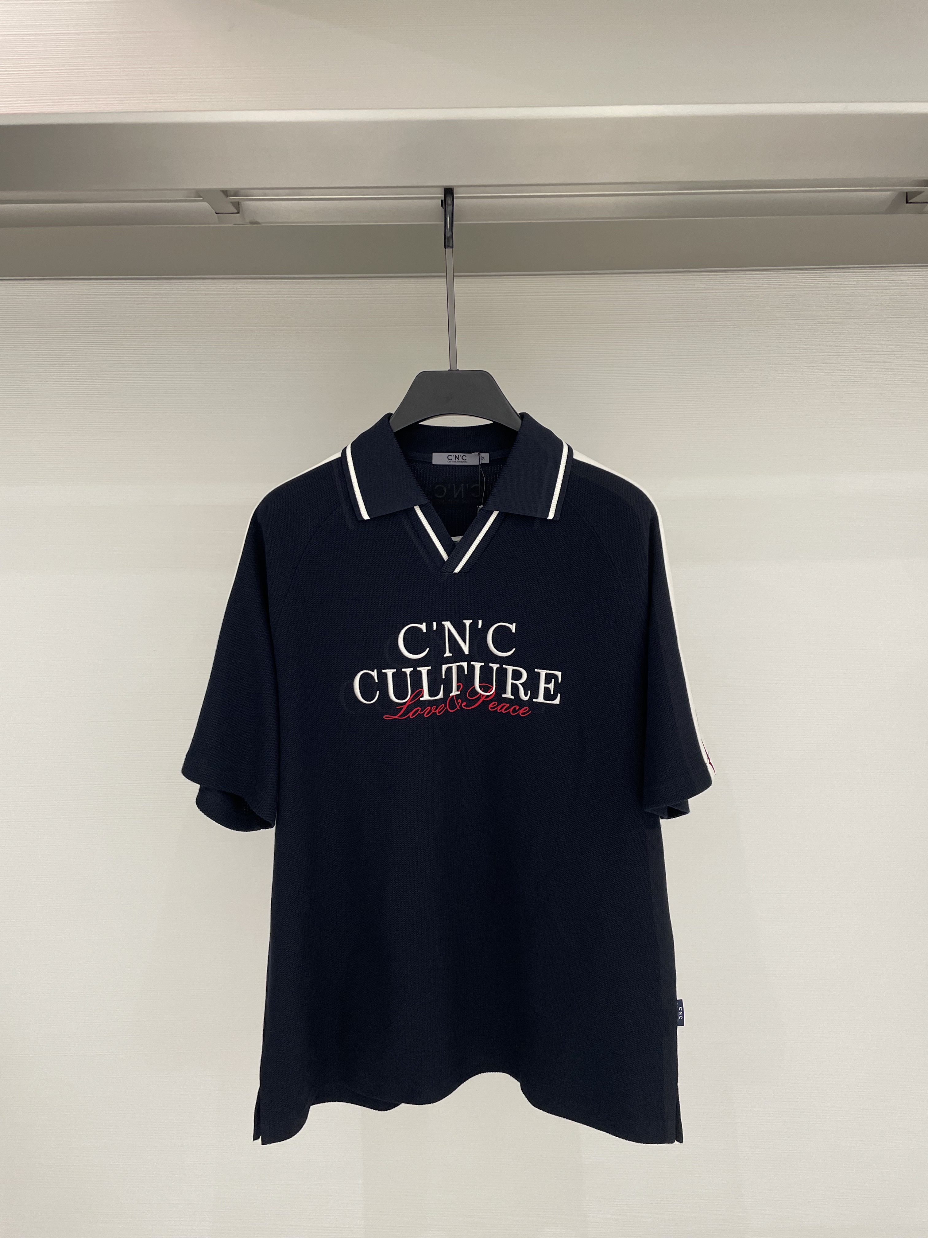 CNC男装26夏季新款时尚字母刺绣短袖Polo衫宽松翻领811H2620BB