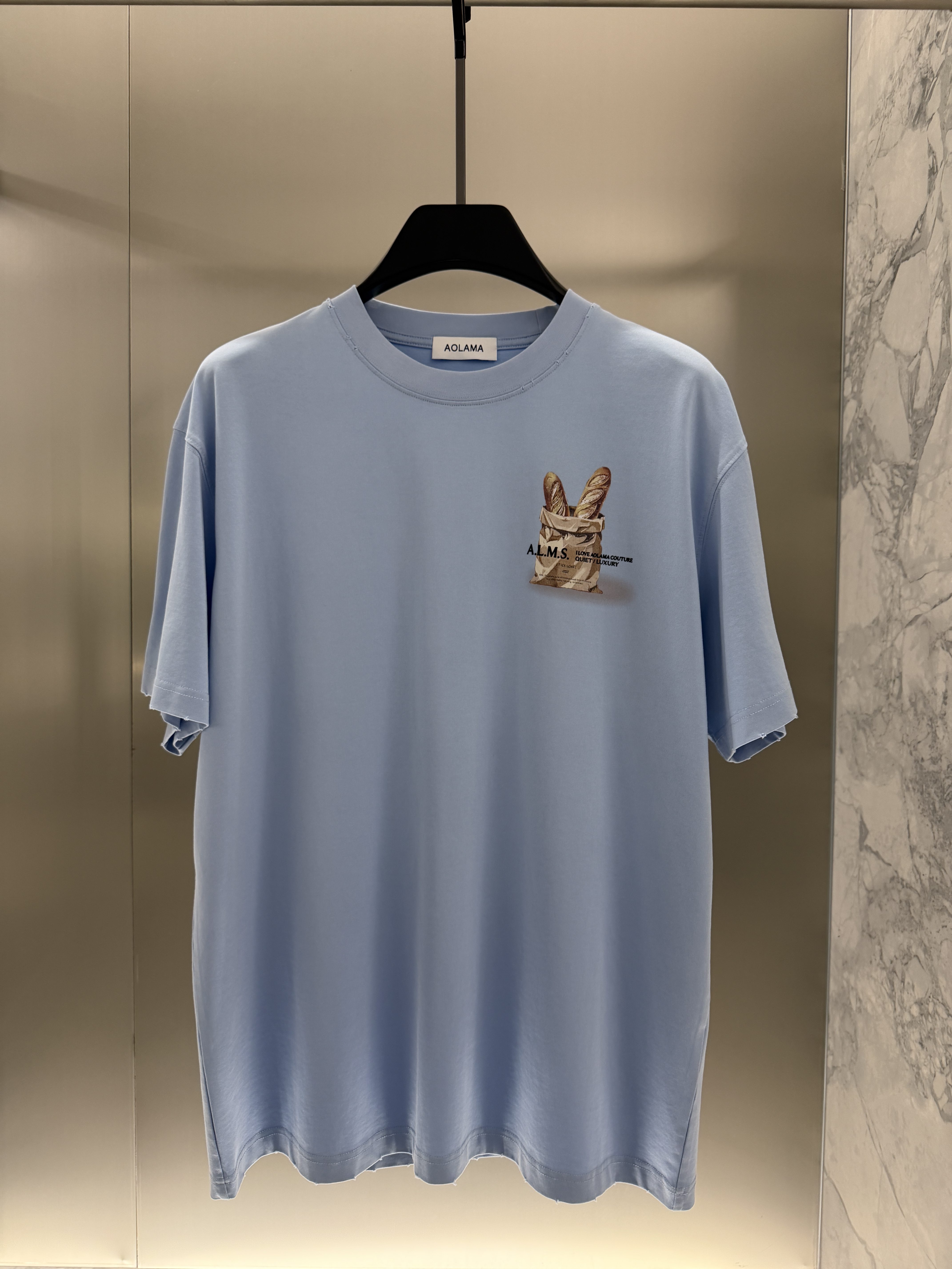 AOLAMA奥拉玛男装26夏季新款胸前字母印花短袖T恤宽松880262106