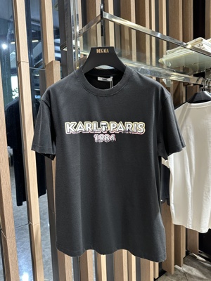 KARL LAGERFELD 25春夏新款 男士时尚字母胶印T恤 1K1F30602093