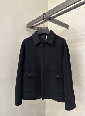 DEGAIA 25秋冬新款 男士时尚纯色双口袋装饰翻领大衣DUHBAD120877