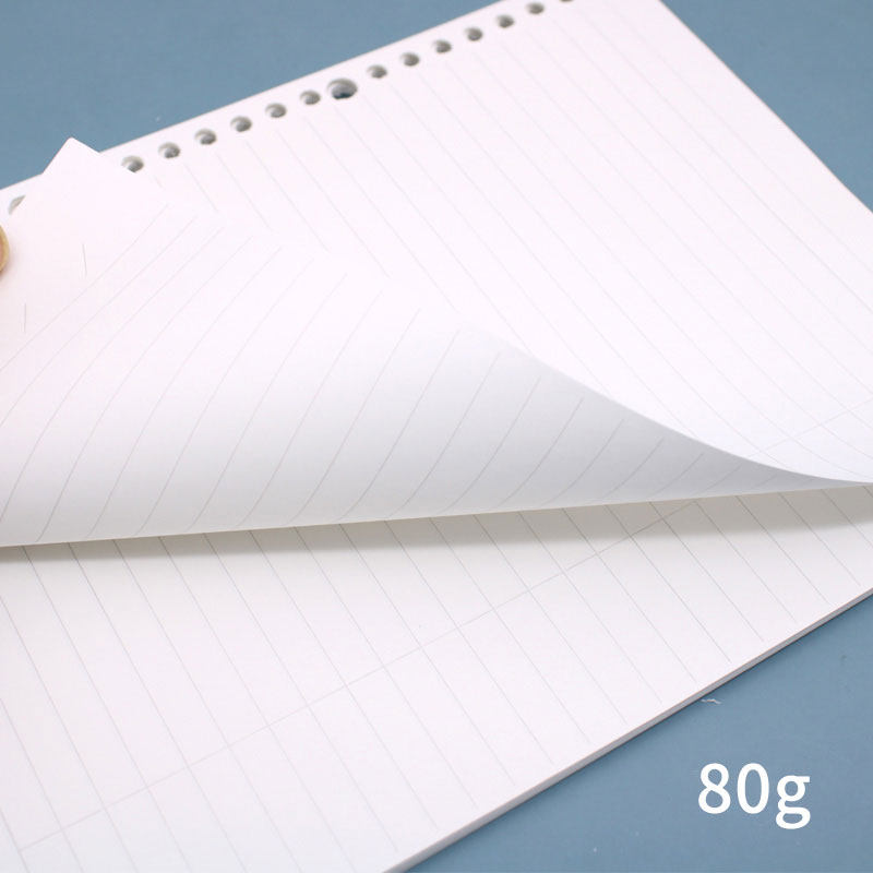 FUMEI 고농축 루스 리프 코어 A5 스퀘어 아이 수평선 노트 탈착식 및 교체 가능한 코어가있는 학생용 20 홀