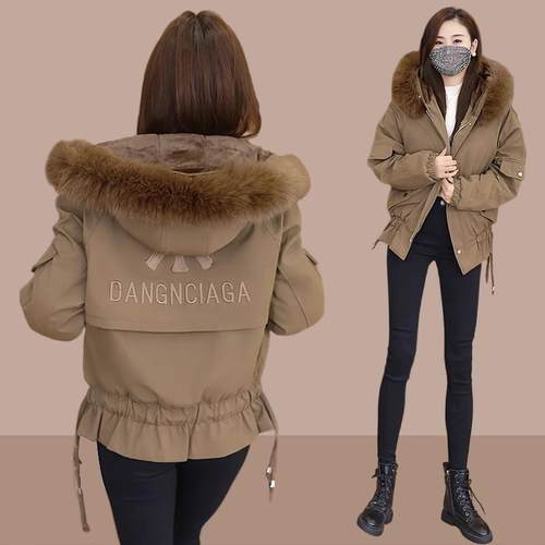 加绒加厚外套女士2025冬季新款短款棉衣棉服小个子棉袄保暖派克服