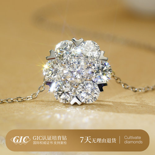 聚光灯满钻花朵钻石吊坠