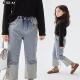 今年流行爆款 裤 子女童超酷拽姐秋冬韩式 2024新款 风冬天加绒牛仔裤