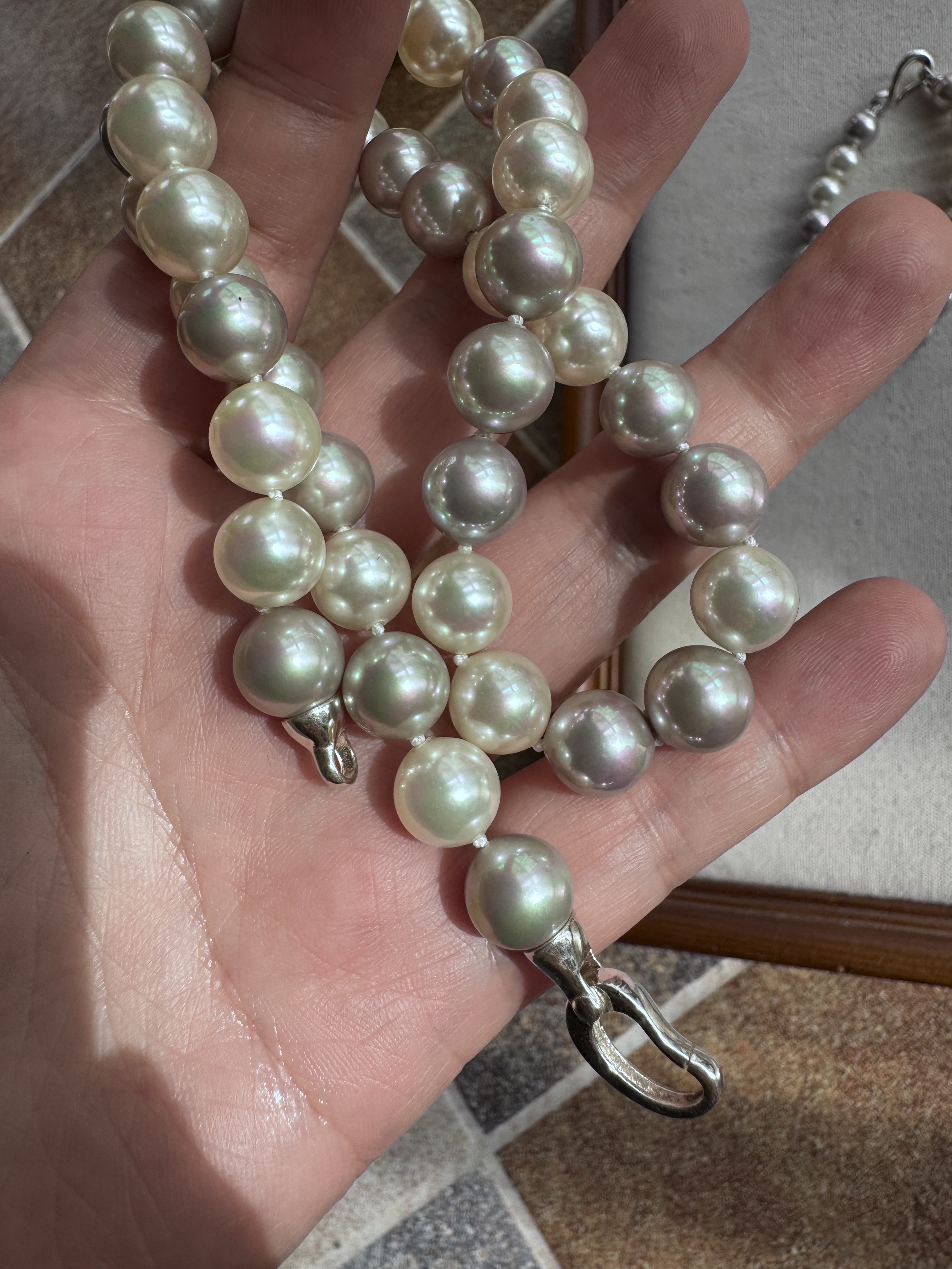 天然感糖果色全珠链白色云紫色日常简约百搭西班牙马略卡有机珍珠