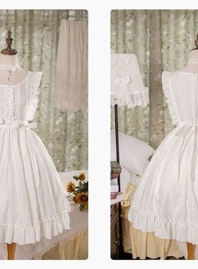 塔莎的花园罩衫 古典CLA森系围裙白色百搭lolita洛丽塔白色均码