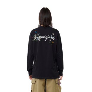 RASP小鸟花卉重磅刺绣贴片圆领长袖 上衣男潮牌套头情侣无帽卫衣秋