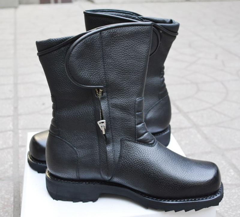 正品02冬飞行靴飞行员羊毛靴02冬飞行皮靴真皮防寒靴