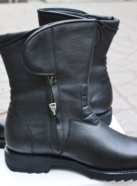 正品02冬飞行靴飞行员羊毛靴02冬飞行皮靴真皮防寒靴