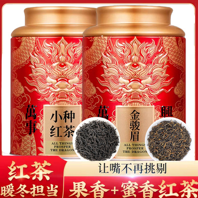 茗茶组合新茶金骏眉正山小种红茶茶叶密香型茶叶自己喝罐装礼盒装