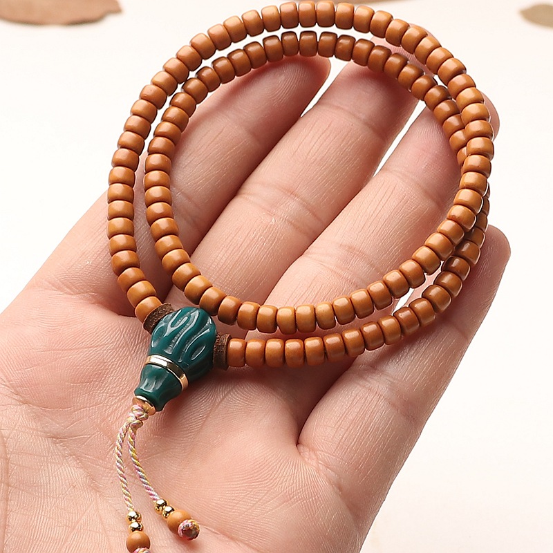 收藏级手持非核尖橄榄核手工打磨直切老型桶珠手串手持款文玩藏传