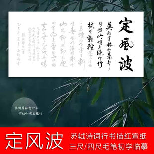 苏轼定风波诗词描红宣纸唯美行书字画书法作品手写临摹毛笔字帖