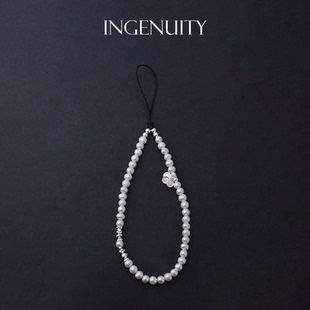 匠心手工坊原创小众设计ins 天然珍珠 潮牌手机链挂绳巴洛克 纯银