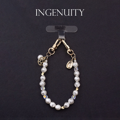 匠心手工坊手机挂链仿贝珍珠腕链