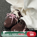 猫与沙发/腊肠狗复古新款薄底赛车鞋休闲平底德训鞋女秋冬板鞋