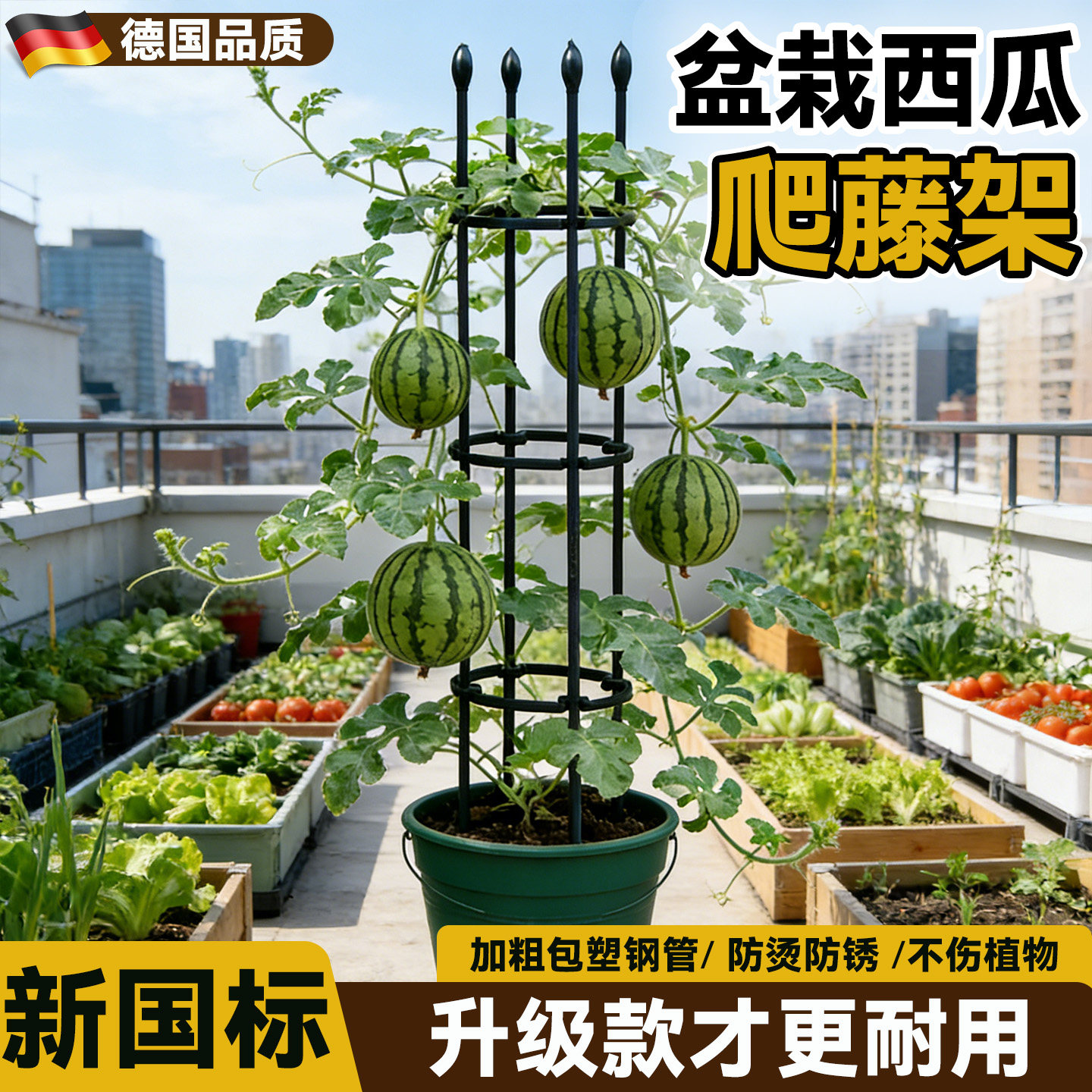 西瓜爬藤架豆角架杆花架盆栽支撑杆阳台番茄西红柿辣椒攀爬固定架