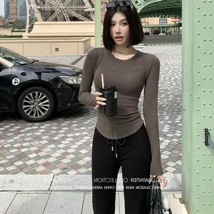 春秋新款德绒长袖T恤正肩