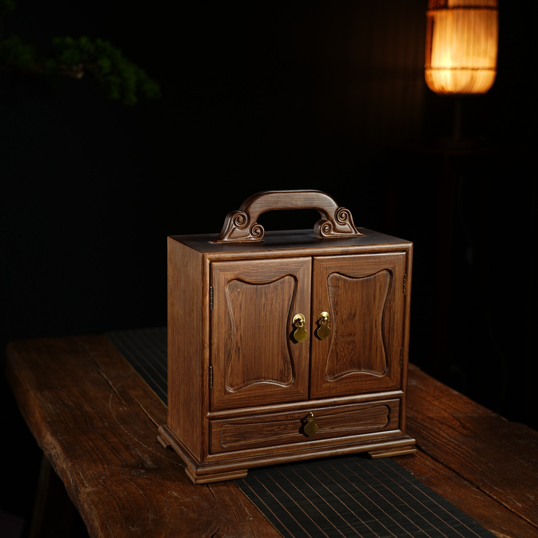 【清宫如意茶器套组】茶道香道器具便携式旅行茶具套组竹制礼盒装