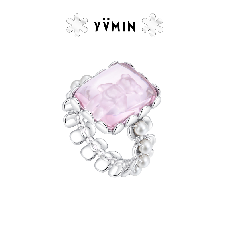 YVMIN尤目水晶熊花边戒指