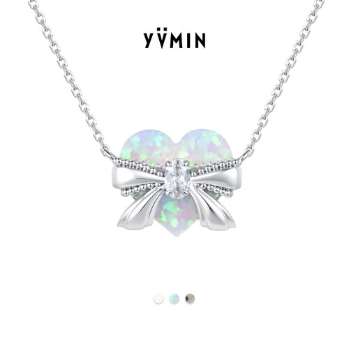 YVMIN尤目 单颗爱心项链女925银锁骨链银饰设计师生日礼物女生