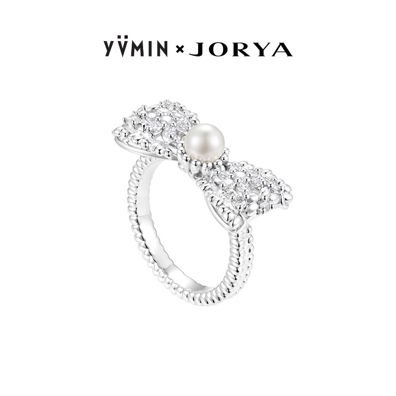 YVMIN尤目 x JORYA 宝石花蕾丝蝴蝶结戒指生日礼物设计师新品
